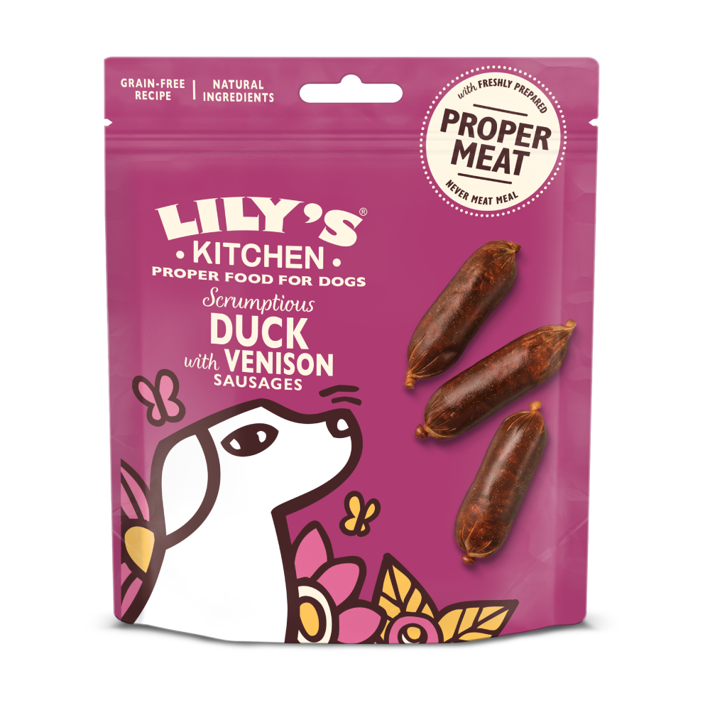 Duck sausages with deer (70g) | Lily's Kitchen